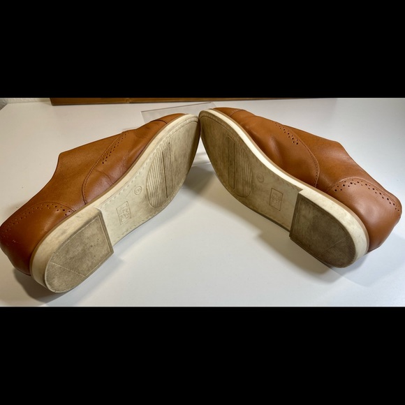 Time & Tru Women’s Oxford Slip On Loafer Leather Brown Cognac Slip On Shoes Sz 8 - Picture 6 of 11